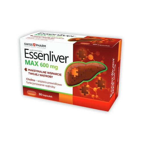Miniaturka artykułu - Essenliver MAX 600 mg, 30 kapsułek