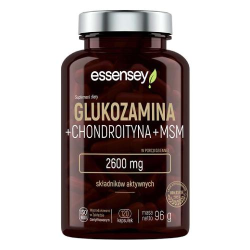 Miniaturka artykułu - Essensey Glukozamina + Chondroityna + MSM, 120 kaps.
