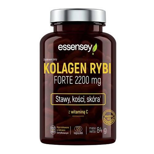 Miniaturka artykułu - Essensey Kolagen Rybi Forte 2200 mg, 120 kaps.