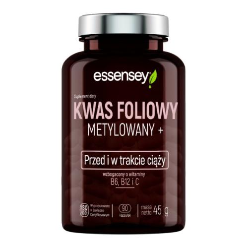 Miniaturka artykułu - Essensey Kwas Foliowy Metylowany+ 90 kaps. - dla kobiet w ciąży i planujących ciążę