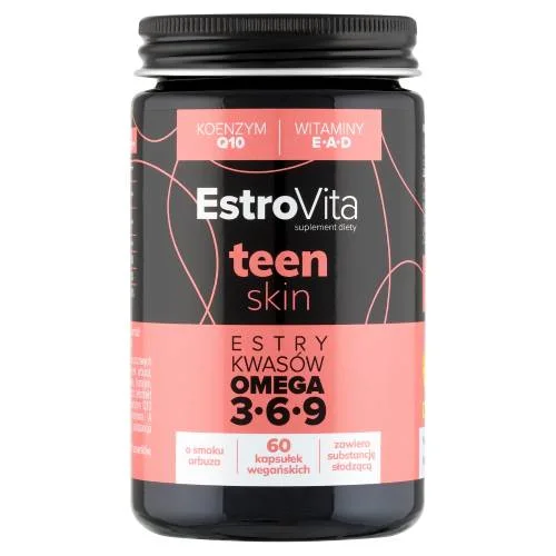 Miniaturka artykułu - EstroVita Teen Skin Kwasy Omega 3-6-9, 60 kapsułek