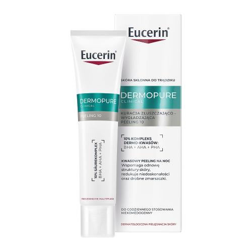 Miniaturka artykułu - Eucerin DermoPure Clinical Kuracja złuszczająco-wygładzająca Kwasowy peeling na noc cera trądzikowa, 40 ml
