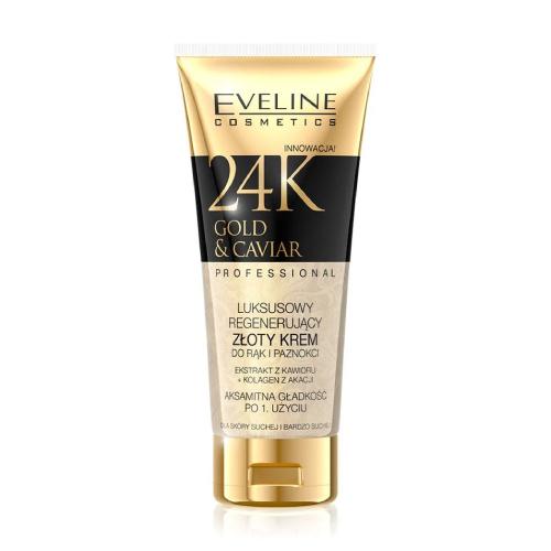 Miniaturka artykułu - EVELINE 24k Gold & Caviar Regenerujący złoty krem do rąk i paznokci - 100ml