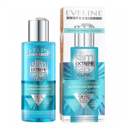Miniaturka artykułu - Eveline 4D Slim Extreme Clinic Antycellulitowy superkoncentrat wyszczuplający, 150 ml