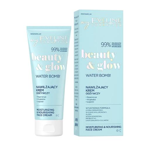 Miniaturka artykułu - EVELINE Beauty & Glow Water Bomb! Nawilżający krem odżywczy na dzień i noc, 75 ml