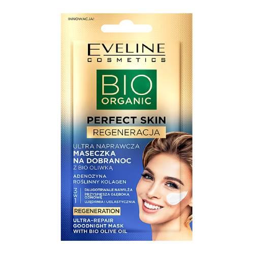 Miniaturka artykułu - EVELINE Bio Organic Naprawcza maseczka do twarzy na dobranoc z bio oliwką, 8ml