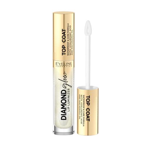 Miniaturka artykułu - EVELINE Diamond Glow Błyszczyk do ust z kwasem hialuronowym 12 Top Coat, 4,5ml
