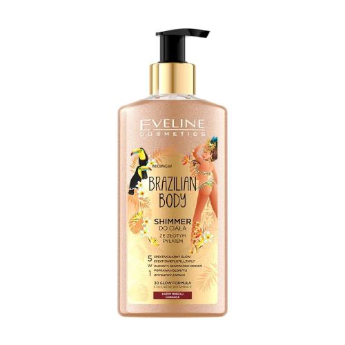 Miniaturka artykułu - EVELINE Brazilian Body Shimmer do ciała ze złotym pyłkiem, 150 ml