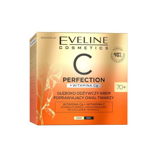 Miniaturka artykułu - EVELINE C Perfection Głęboko odżywczy krem poprawiający owal twarzy 70+ na dzień i noc, 50ml