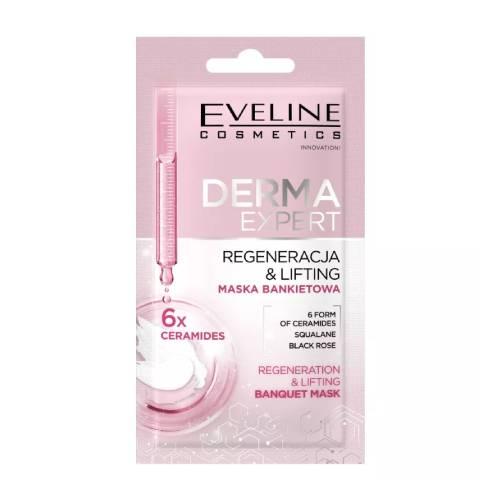 Miniaturka artykułu - Eveline Derma Expert liftingująca maska bankietowa do twarzy regeneracja i ujędrnienie, 8 ml