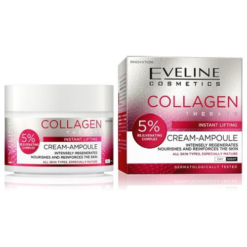 Miniaturka artykułu - EVELINE Kolagen Therapy Krem-Ampułka intensywnie odmładzający, 50ml