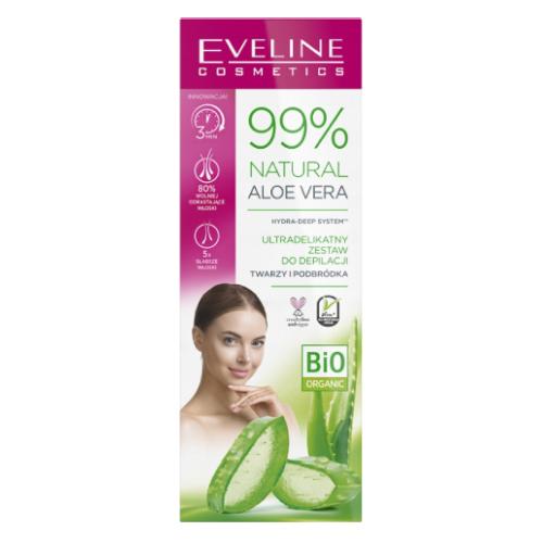 Miniaturka artykułu - EVELINE Natural Aloe Vera Ultradelikatny zestaw do depilacji twarzy i podbr&oacute;dka
