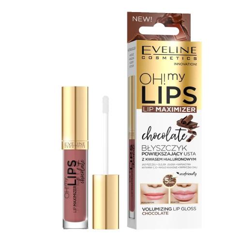 Miniaturka artykułu - EVELINE Oh! My Lips Lip Maximizer Błyszczyk powiększający usta Chocolate, 4.5ml	