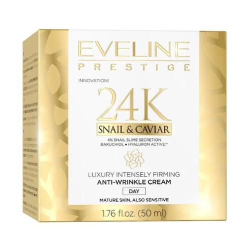 Miniaturka artykułu - Eveline Prestige 24K Snail & Caviar Luksusowy intensywnie ujędrniający krem przeciwzmarszczkowy na dzień, 50 ml