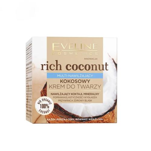 EVELINE Rich Coconut Kokosowy krem do twarzy multi-nawilżający, 50ml