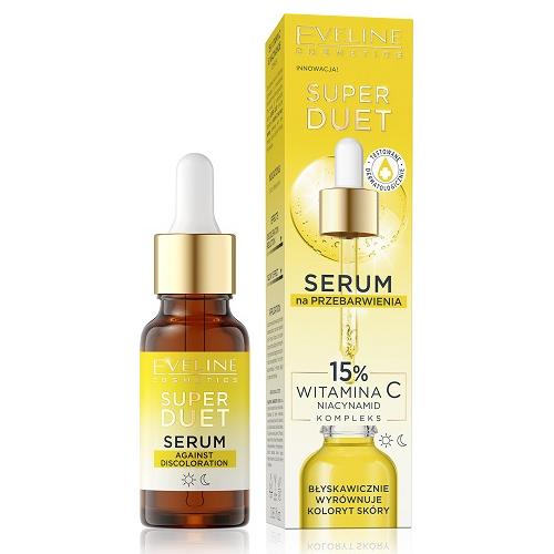 Miniaturka artykułu - EVELINE Super Duet Serum na przebarwienia 15% Witamina C Niacynamid, 18ml