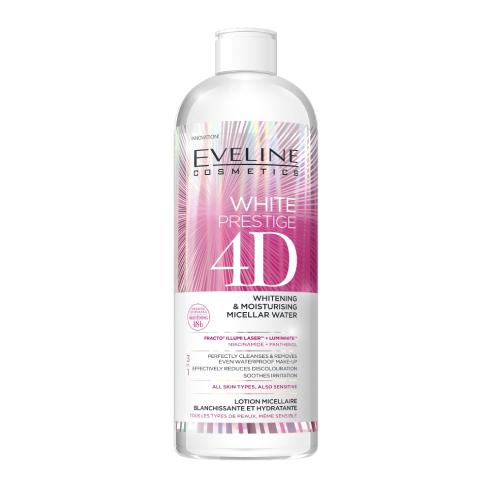 Miniaturka artykułu - EVELINE White Prestige 4D Wybielający i nawilżający płyn micelarny, 500ml