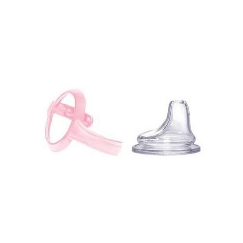 Miniaturka artykułu - EVERYDAY BABY Zestaw ustnik niekapek i rączki do butelki r&oacute;żowy