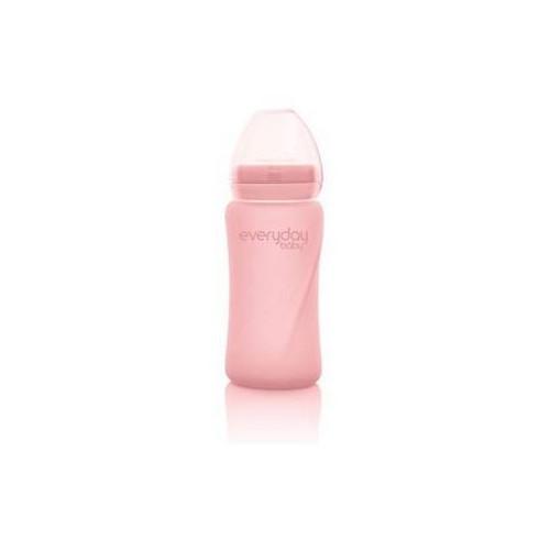 Miniaturka artykułu - EVERYDAY BABY Szklany bidon ze słomką r&oacute;żowy, 240ml