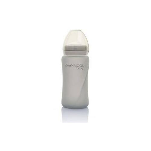 Miniaturka artykułu - EVERYDAY BABY Szklany bidon ze słomką szary, 240ml