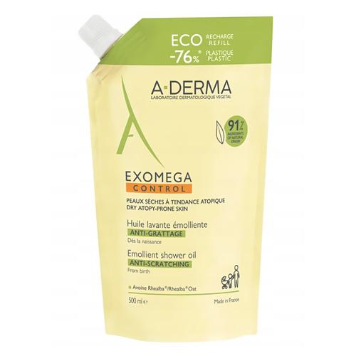 Miniaturka artykułu - A-Derma ExOmega Olejek emolient pod prysznic (zapas), 500 ml
