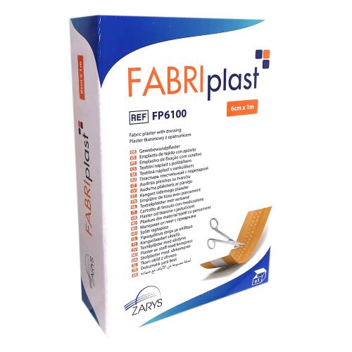 Miniaturka artykułu - FABRIPlast Plaster tkaninowy z opatrunkiem 6cm x 1m