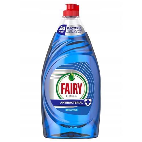 Miniaturka artykułu - Fairy Platinum Antybakteryjny płyn do mycia naczyń Eukaliptus, 820 ml