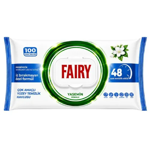 Miniaturka artykułu - Fairy Uniwersalne chusteczki nawilżane do czyszczenia Jaśmin, 100 szt.