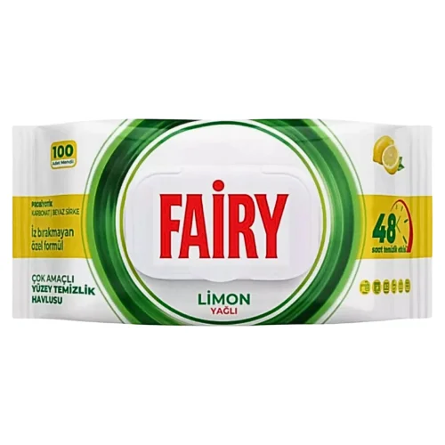 Miniaturka artykułu - Fairy Uniwersalne chusteczki nawilżane do czyszczenia Cytryna, 100 szt.
