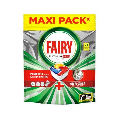 Miniaturka artykułu - Fairy Platinum Plus Lemon Kapsułki do zmywarki All In One, 71 szt.