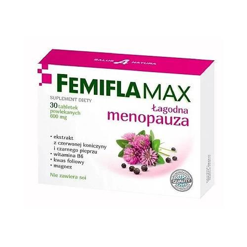 Miniaturka artykułu - Femiflamax Łagodna menopauza 600 mg, 30 tabl.