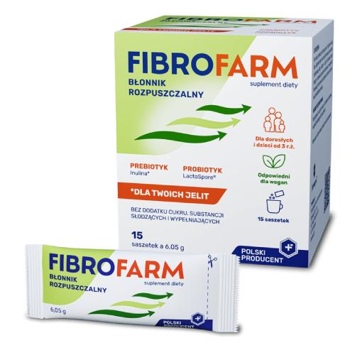 Miniaturka artykułu - Fibrofarm błonnik rozpuszczalny 6,05g x 15sasz.