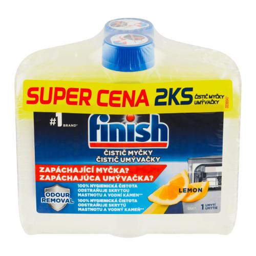 Miniaturka artykułu - FINISH Płyn do czyszczenia zmywarki Lemon, 2x250ml