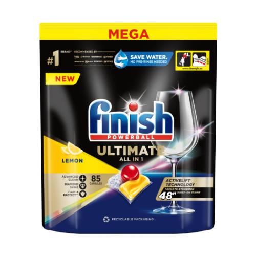 Miniaturka artykułu - FINISH Powerball Ultimate Allin1 Kapsułki do zmywarki Lemon, 85szt.