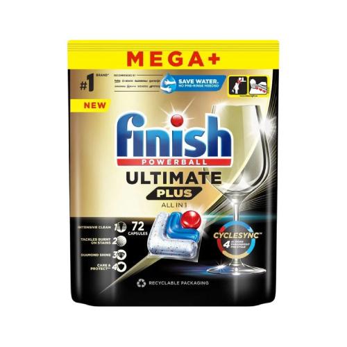 Miniaturka artykułu - FINISH Powerball Ultimate Plus All-in-1 Kapsułki do zmywarki, 72szt.