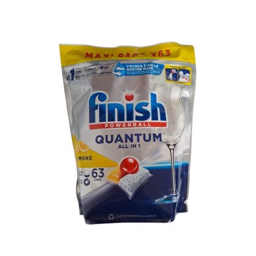 Miniaturka artykułu - FINISH Quantum All in 1 Kapsułki do zmywarki Lemon, 63szt.