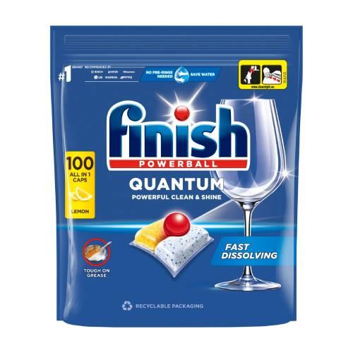 Miniaturka artykułu - Finish Quantum Lemon Kapsułki do mycia naczyń w zmywarce, 100 szt.