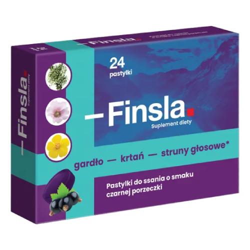 Miniaturka artykułu - Finsla pastylki do ssania z porostem islandzkim i pelargonią, 24pastylki