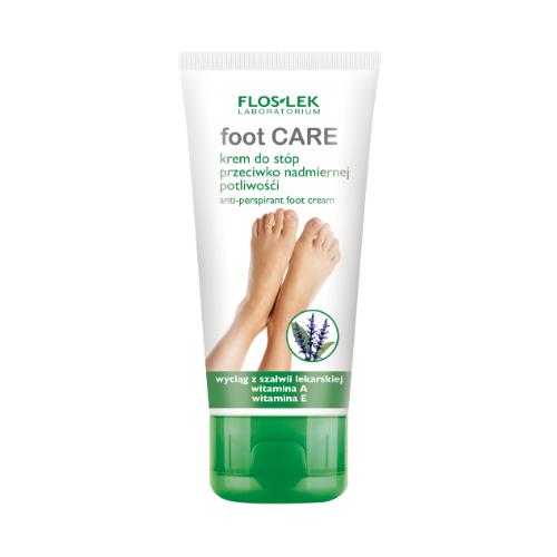 Miniaturka artykułu - FLOS-LEK FOOT CARE Krem do st&oacute;p przeciwko nadmiernej potliwości, 100ml