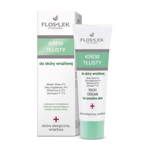 Miniaturka artykułu - FLOS-LEK Krem tłusty do sk&oacute;ry wrażliwej dzień/noc, 50ml