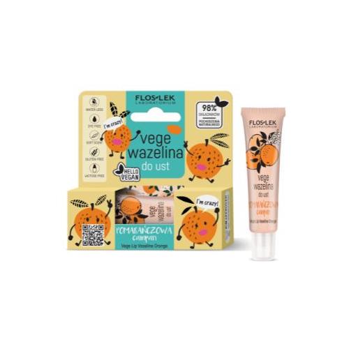 Miniaturka artykułu - FLOS-LEK vege lip care Wazelina do ust pomarańczowa CAMPARI, 10g