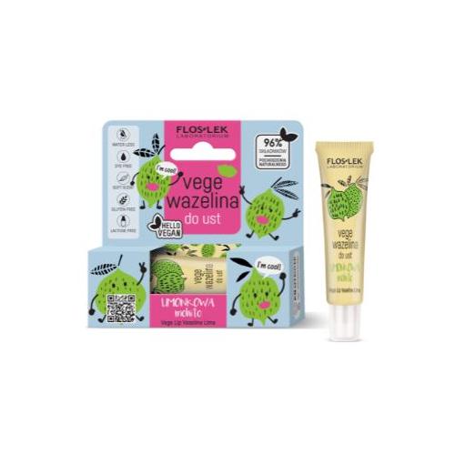 Miniaturka artykułu - FLOS-LEK vege lip care Wazelina do ust limonkowa MOHITO, 10g