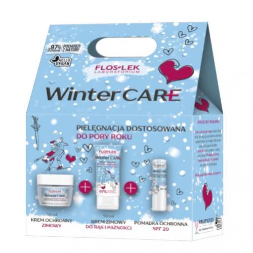 Miniaturka artykułu - FLOS-LEK Zestaw Winter Care (Krem ochronny, 50ml + Krem do rąk i paznokci, 50ml + Pomadka ochronna SPF20, 4g)