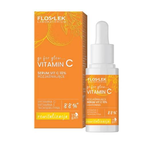 Miniaturka artykułu - FLOSLEK Go For Glow Vitamin C 10% Serum rozjaśniające, 30ml
