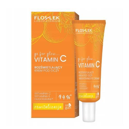 Miniaturka artykułu - FLOSLEK Go For Glow Vitamin C Rozświetlający krem pod oczy, 30ml