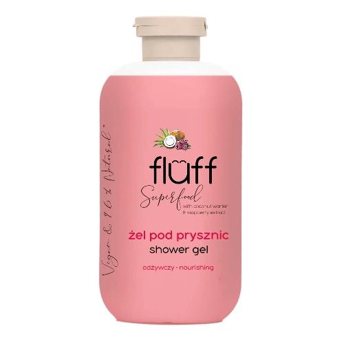 Miniaturka artykułu - FLUFF SUPERFOOD Żel pod prysznic Kokos i Malina, 500ml