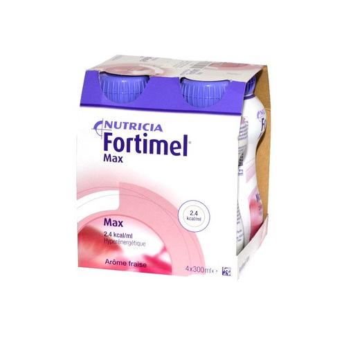 Miniaturka artykułu - Fortimel Max o smaku truskawkowym, 4x300ml