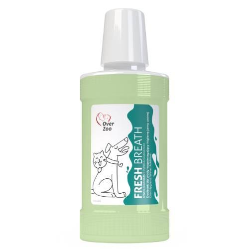 Miniaturka artykułu - Over Zoo Fresh Breath Owoc granatu Dodatek do wody wspomagający higienę jamy ustnej dla ps&oacute;w i kot&oacute;w, 250 ml