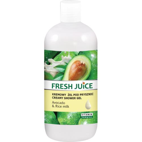 Miniaturka artykułu - FRESH JUICE Kremowy żel pod prysznic Avocado & Rice Milk - 500 ml