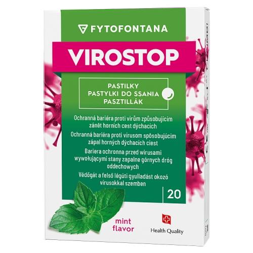 Miniaturka artykułu - Fytofontana Virostop Pastylki do ssania o smaku miętowym, 20 szt.